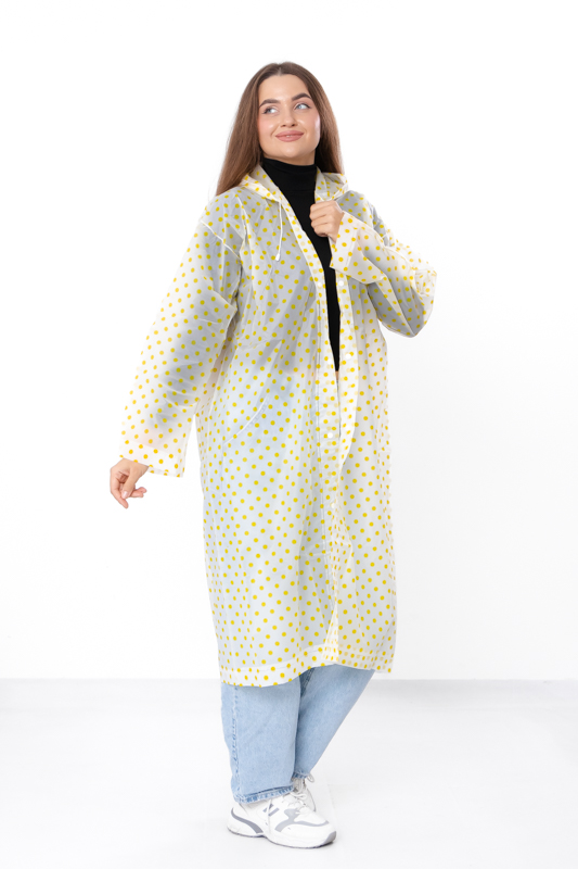 Дощовик універсальний з капюшоном в горох